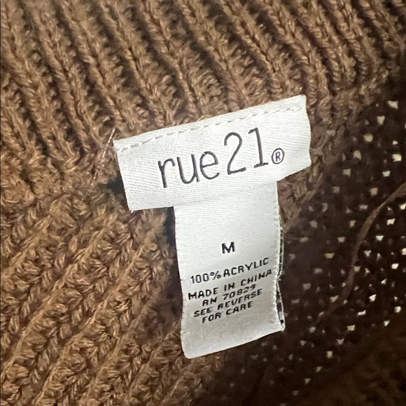 Rue21 Brown V-Neck Sweater with Button Details - Picture 2 of 4